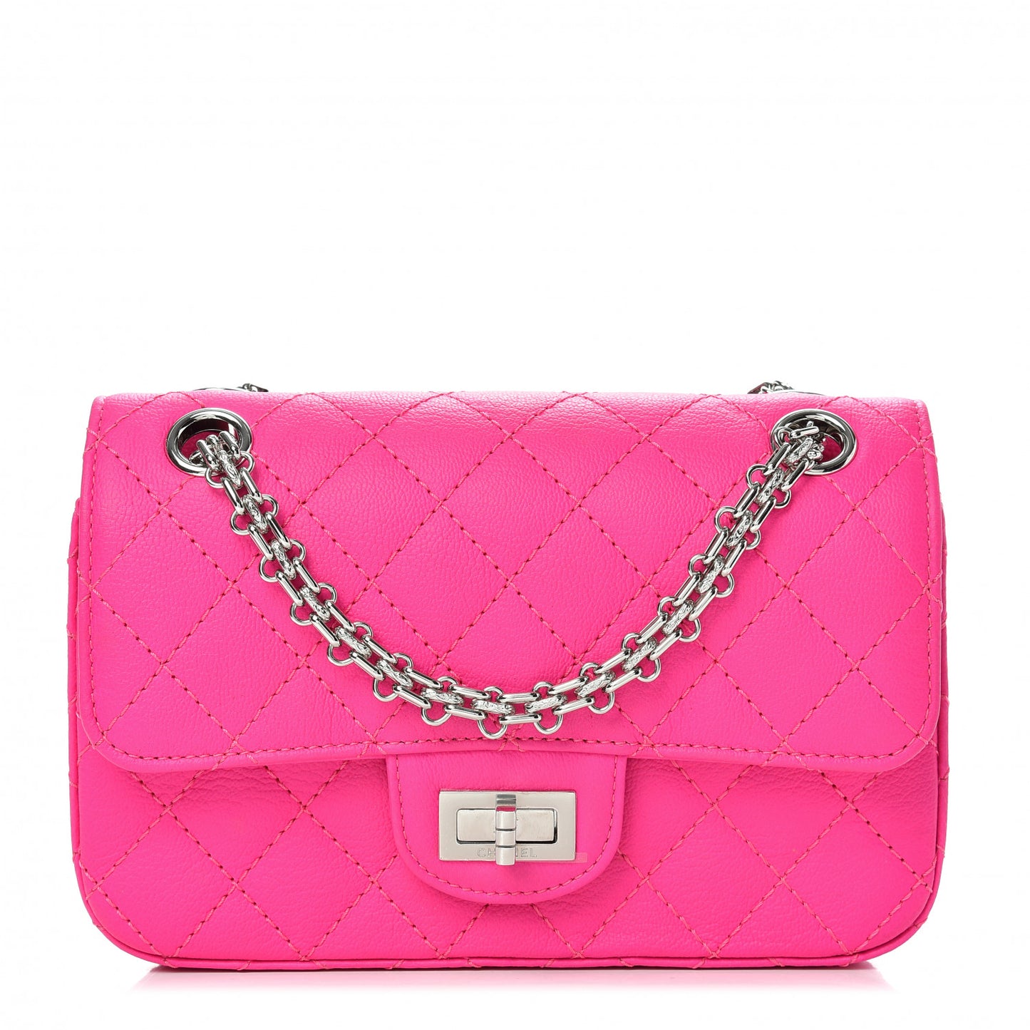 Goatskin Quilted 2.55 Reissue Mini Flap Fluorescent Pink