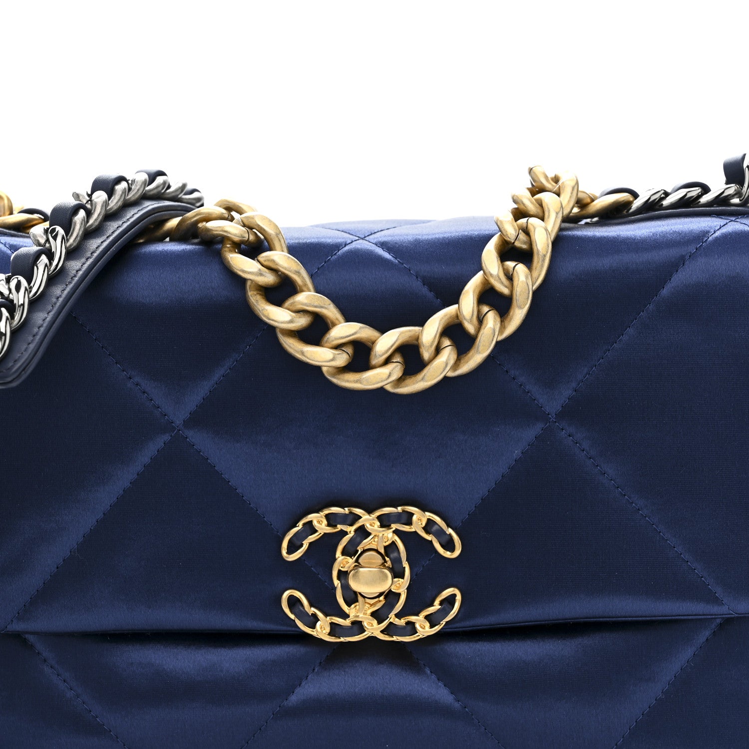 Chanel Satin Quilted Medium Chanel 19 Flap Blue 1853704 – FASHIONPHILE