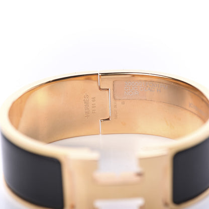 Hermes Enamel Wide Clic Clac H Bracelet PM Black 4 of 5