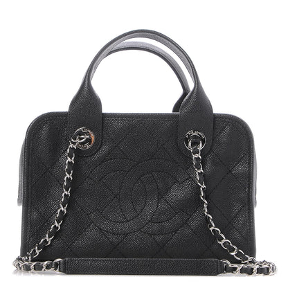 Chanel Caviar Quilted Small Deauville Bowling Bag Black 1 of 9