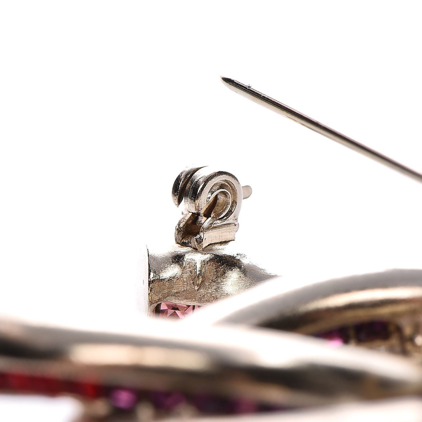 Baguette Crystal CC Brooch Gold Fuchsia Purple