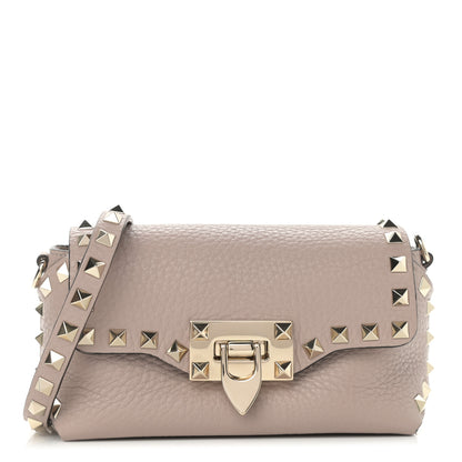 Valentino Garavani Pebbled Calfskin Mini Rockstud Crossbody Bag Poudre 1 of 10