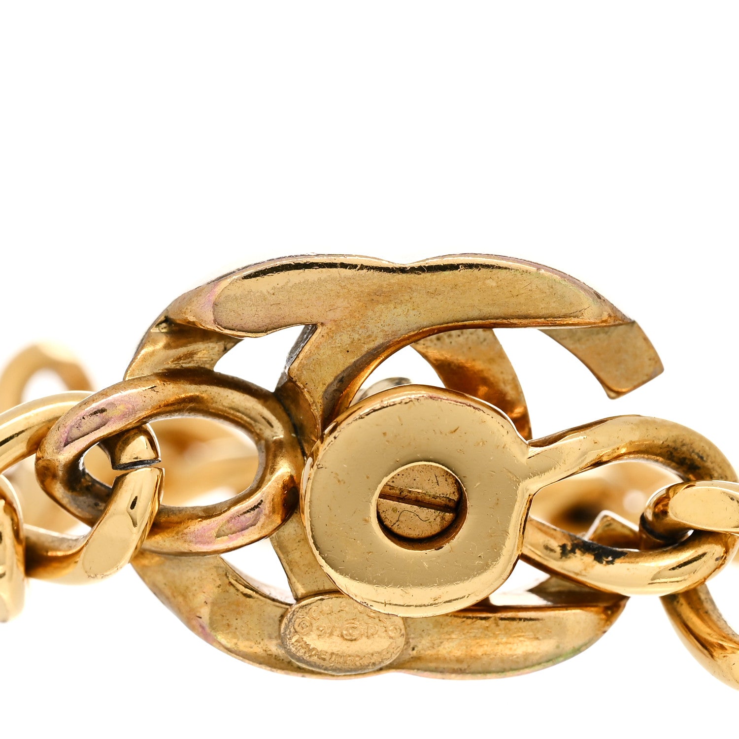Chanel Crystal CC Turn Lock Bracelet Gold 4 of 6