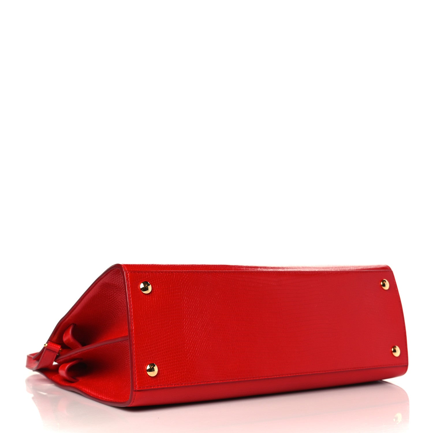 Burberry Calfskin Lizard Embossed Medium Title Tote Red 4 of 8