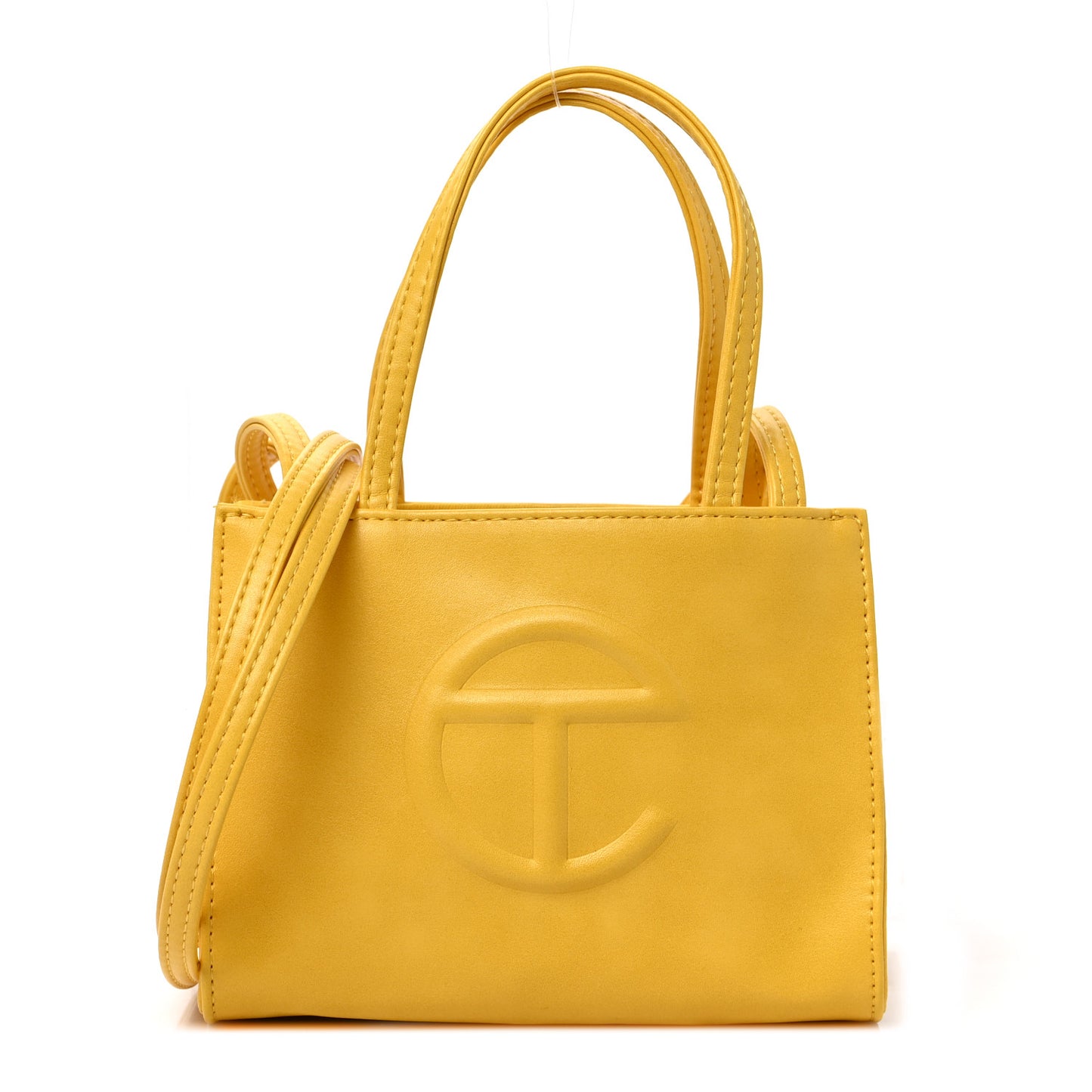 Vegan Leather Small Shopping Bag Yellow