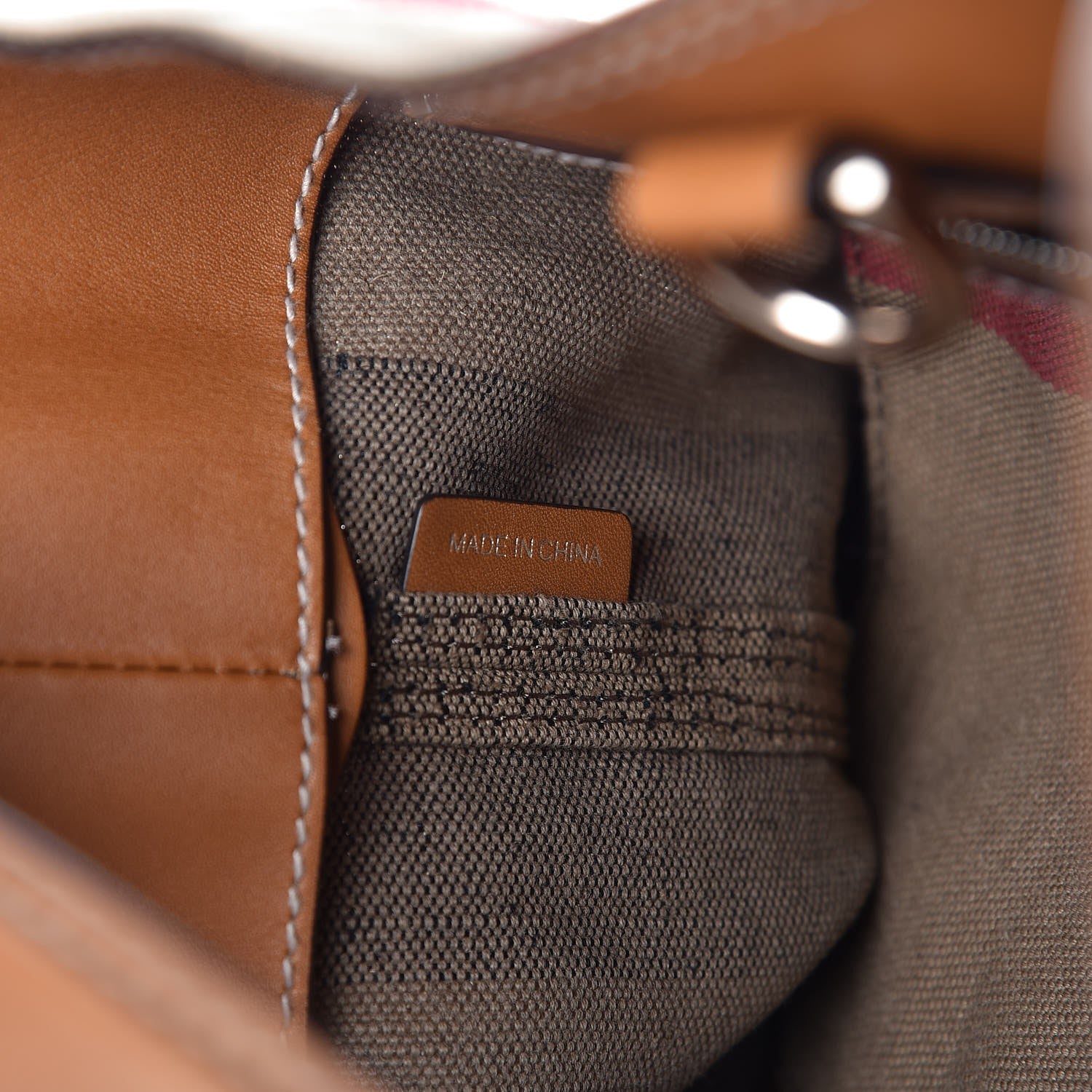 Burberry Canvas Mega Check Medium Ashby Hobo Saddle Brown 7 of 10