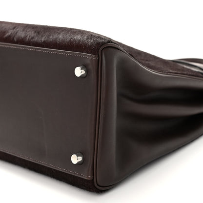 Hermes Pony Hair Swift Kelly Retourne 35 Chocolate 10 of 12