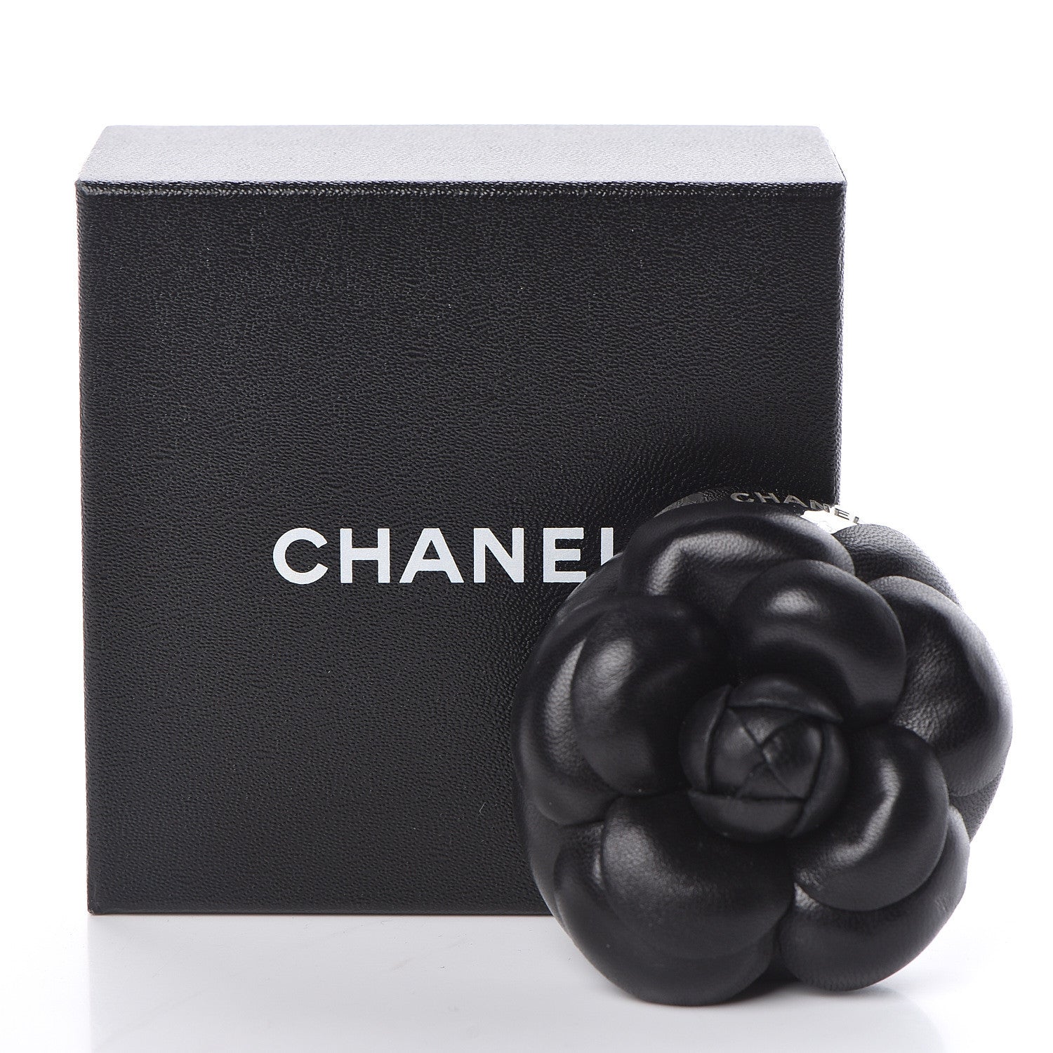 Chanel Lambskin Camellia Brooch Black 5 of 5