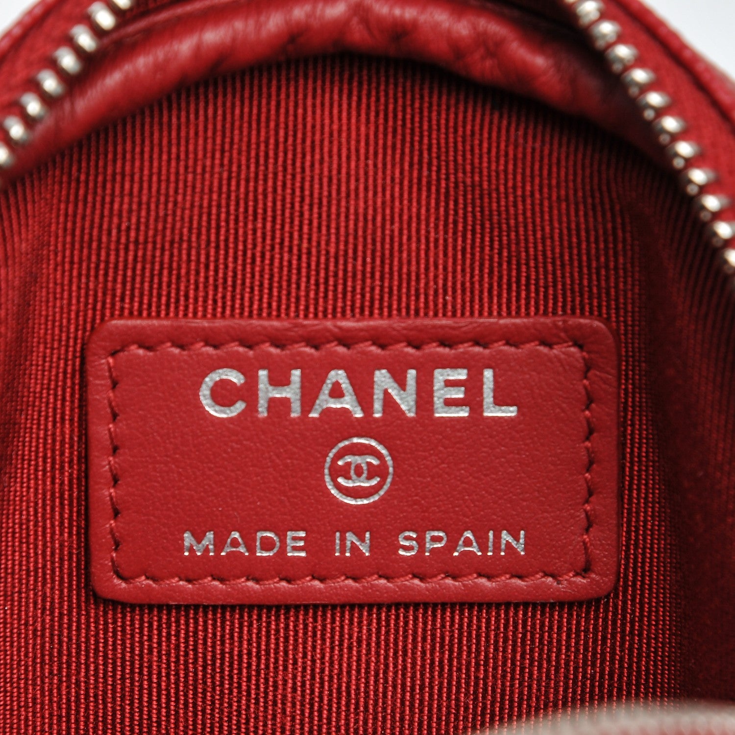 Chanel Caviar Quilted Zip Around Classic Coin Purse Red 6 of 8