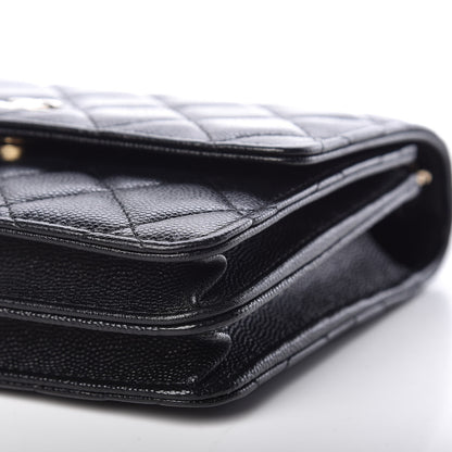 Chanel Caviar Quilted Square Wallet On Chain WOC Black 6 of 11