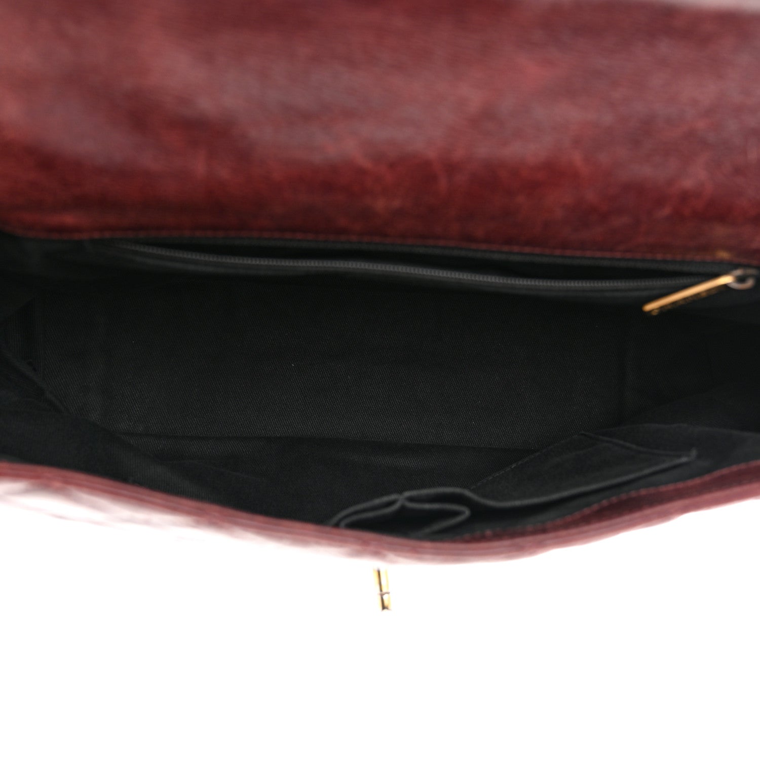 Chanel Glazed Calfskin Castle Rock Large Flap Burgundy 5 of 12