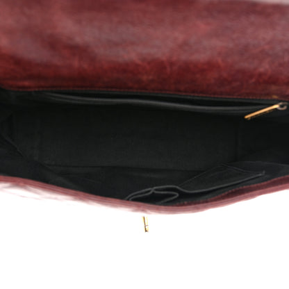 Chanel Glazed Calfskin Castle Rock Large Flap Burgundy 5 of 12