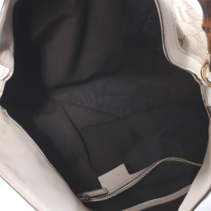 Gucci Monogram Bamboo Peggy Top Handle Bag White 7 of 7