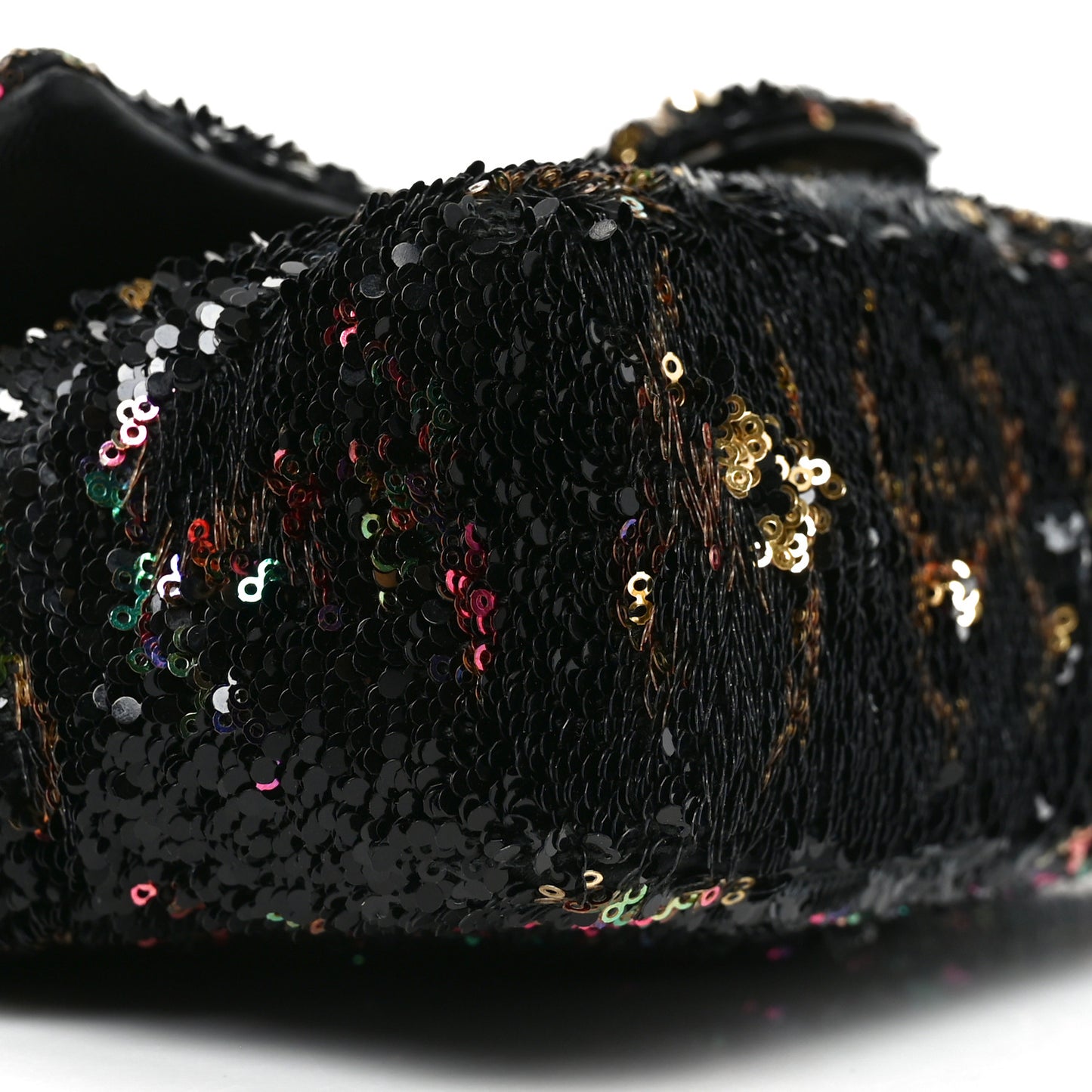 Sequin CC Small Single Flap Black Multicolor