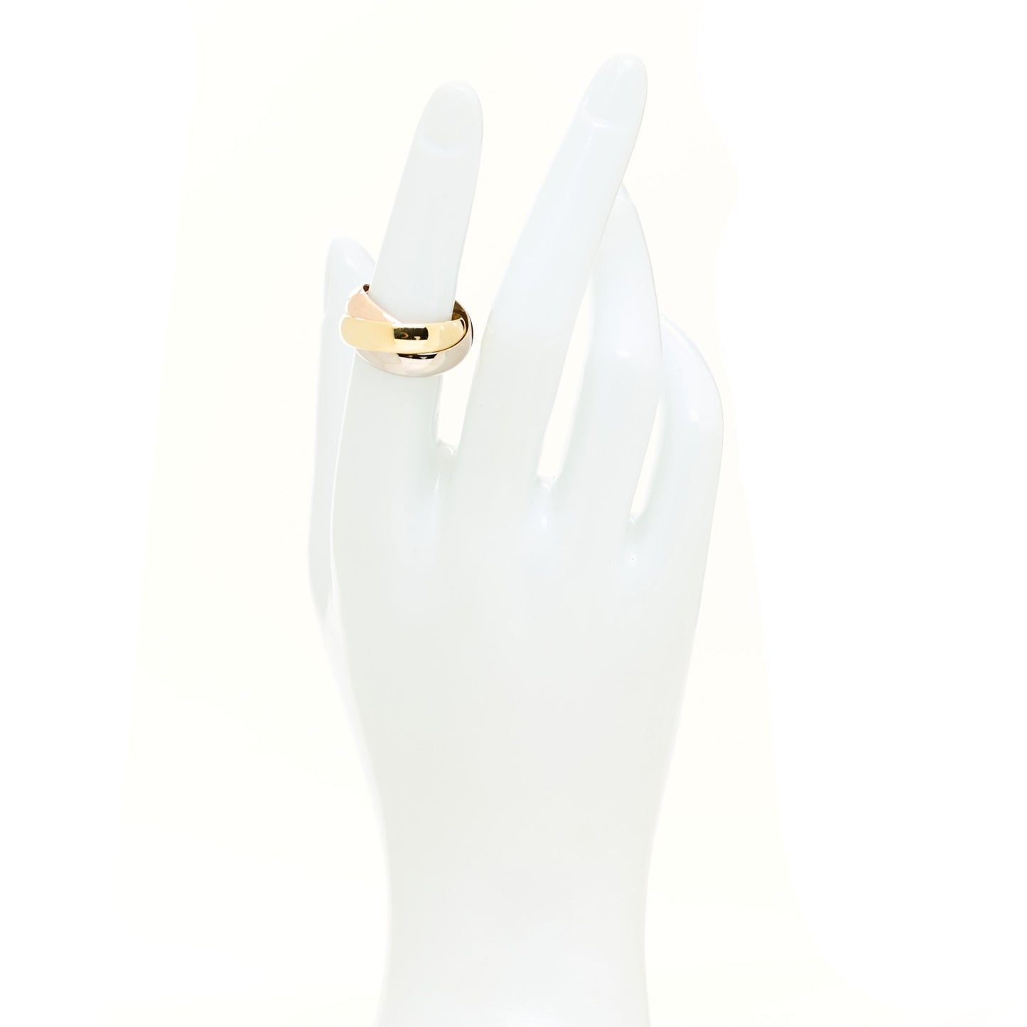 18K Pink Yellow White Gold Large Trinity Ring 50 5.5
