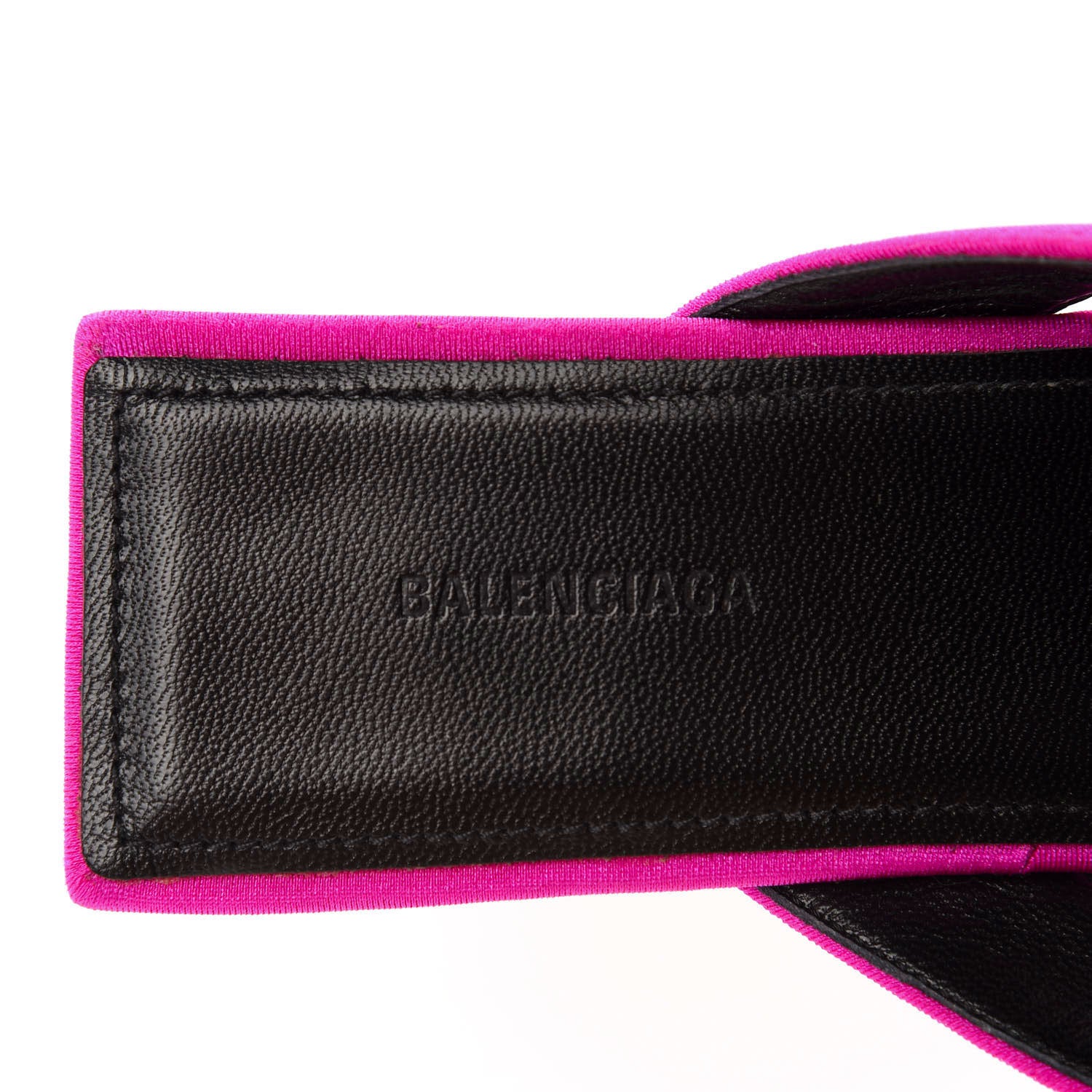 Balenciaga Spandex Double Square Flat 60mm Sandals 36.5 Lipstick Pink Black 8 of 10