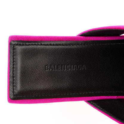 Balenciaga Spandex Double Square Flat 60mm Sandals 36.5 Lipstick Pink Black 8 of 10