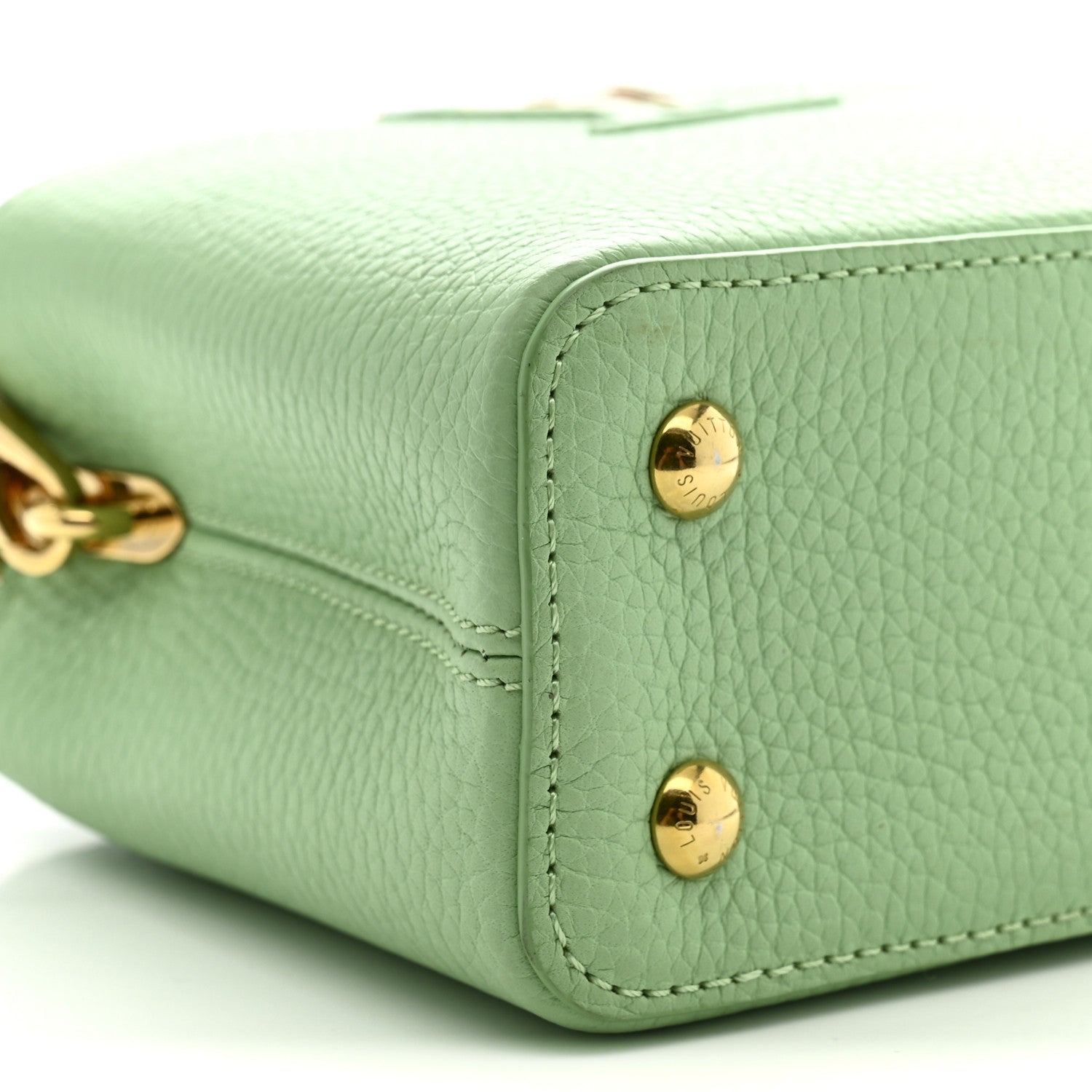Louis Vuitton Taurillon Mini Capucines Vert Pomme 8 of 9