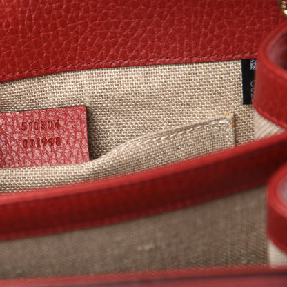 Gucci Dollar Calfskin Small Interlocking G Shoulder Bag Red 7 of 11