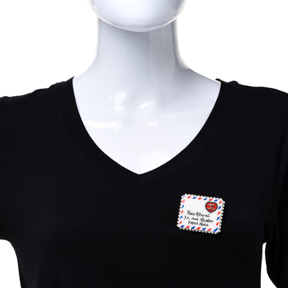 Chanel Resin Pearl Letter Brooch Black White Blue Red 2 of 5