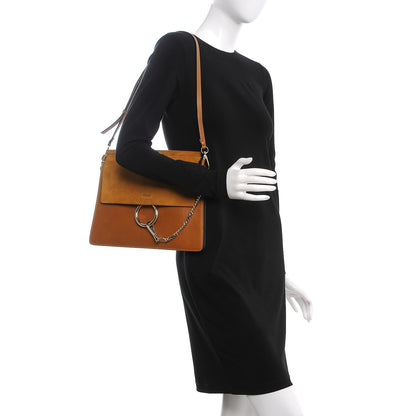 Chloe Suede Calfskin Medium Faye Shoulder Bag Mustard Brown 2 of 15