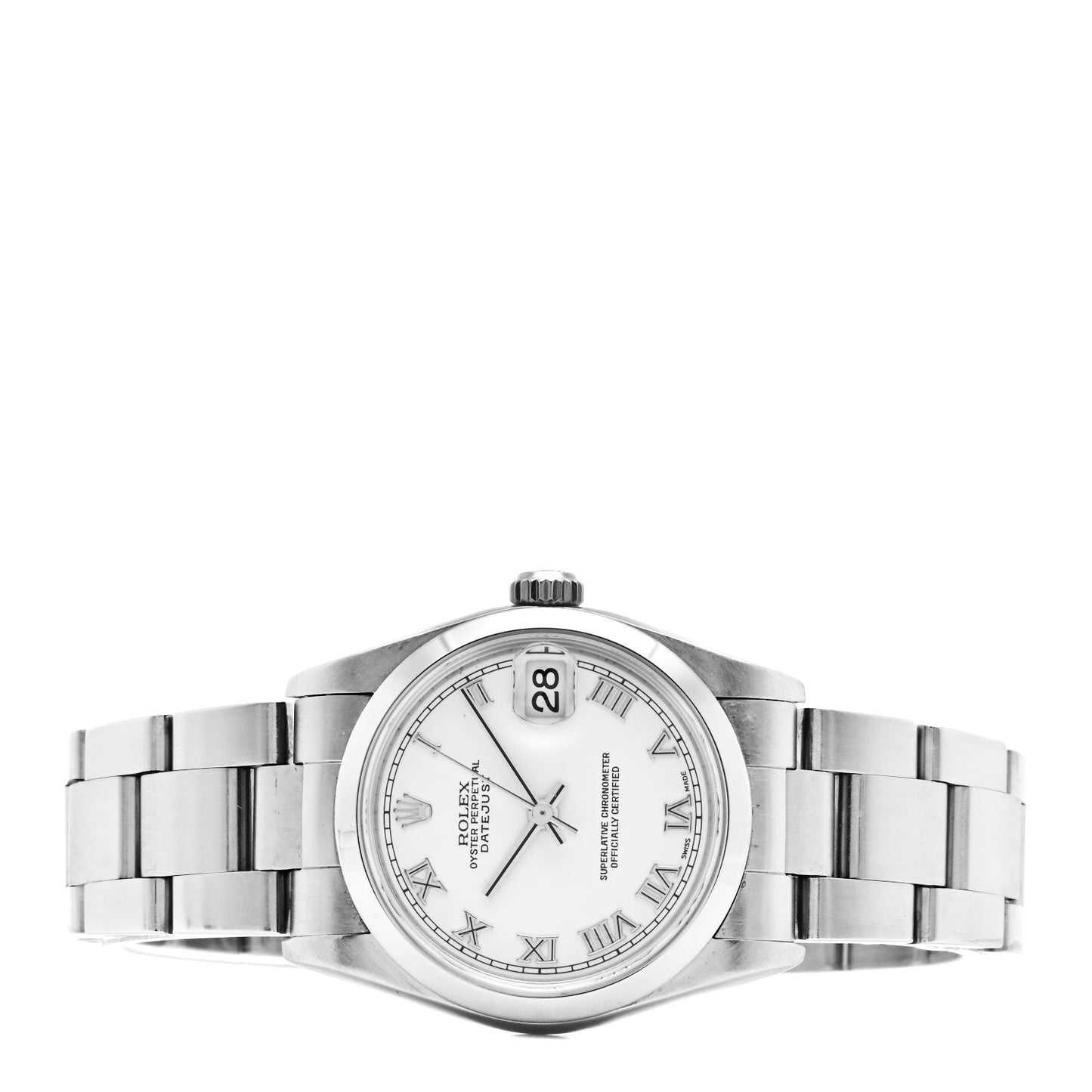 Stainless Steel 31mm Oyster Perpetual Datejust Watch White Roman 78240