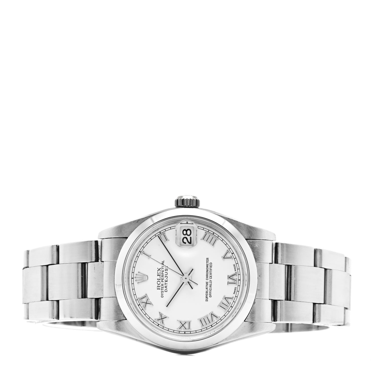 Rolex Stainless Steel 31mm Oyster Perpetual Datejust Watch White Roman 78240 2 of 5