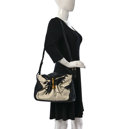 Valentino Garavani Lambskin Snakeskin Bloomy Crossbody Bag Black 2 of 8