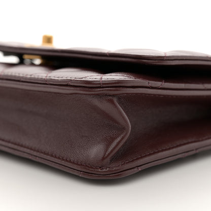 Chanel Lambskin Quilted CC Pearl Crush Wallet on Chain WOC Dark Brown 10 of 11