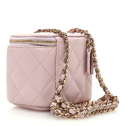 Chanel Caviar Quilted Mini Vanity Case With Chain Light Pink 3 of 11