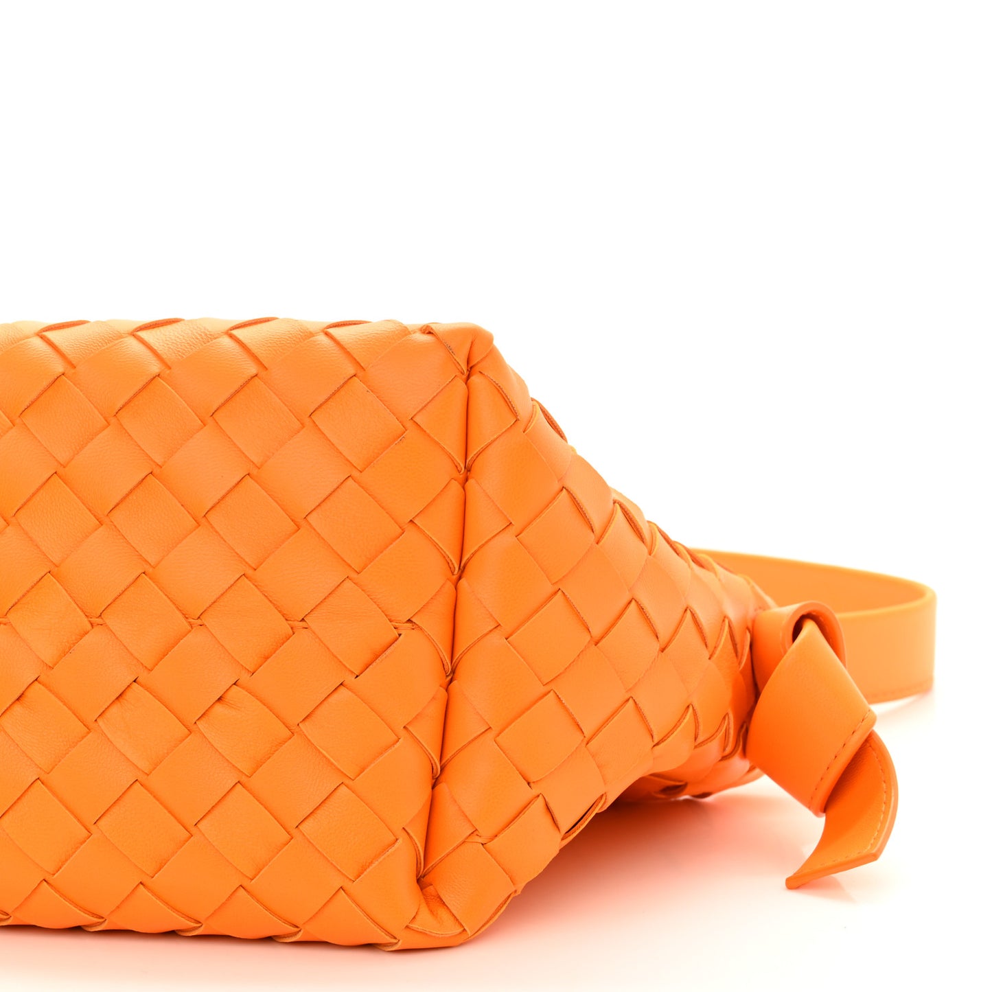 Nappa Intrecciato Tie Shoulder Bag Tangerine