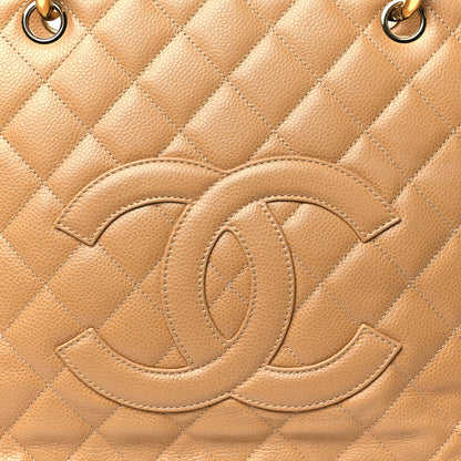 Chanel Caviar Quilted Grand Shopping Tote GST Dark Beige 8 of 14