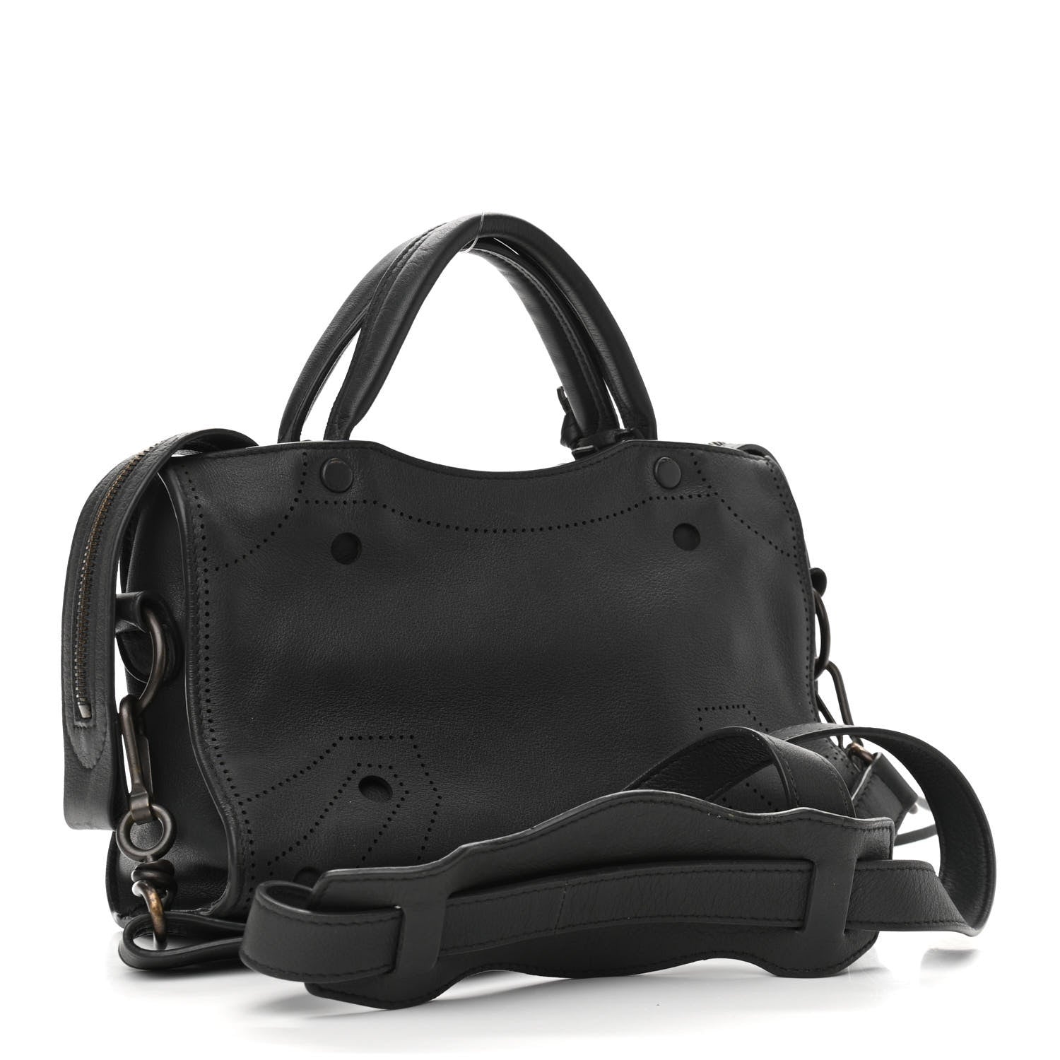 Balenciaga Veau Soyeux Perforated Blackout Hardware Mini City Gris Fossile 3 of 10