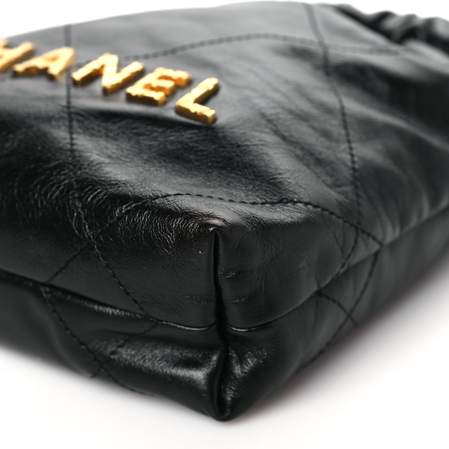 Chanel Shiny Crumpled Calfskin Quilted Pearl Mini Chanel 22 Black 10 of 11