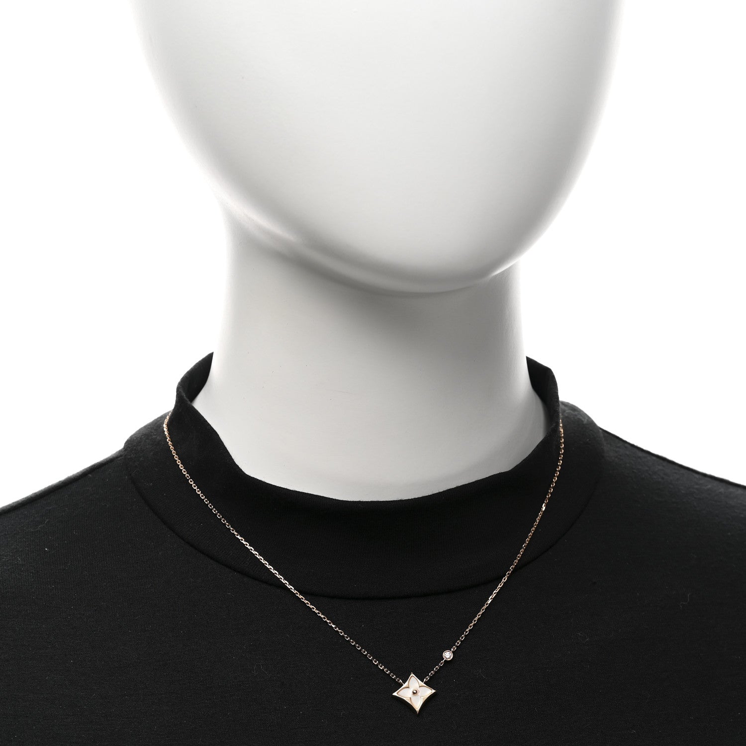 Louis Vuitton 18K Pink Gold Diamond Mother of Pearl Color Blossom BB Star Pendant Necklace 2 of 6