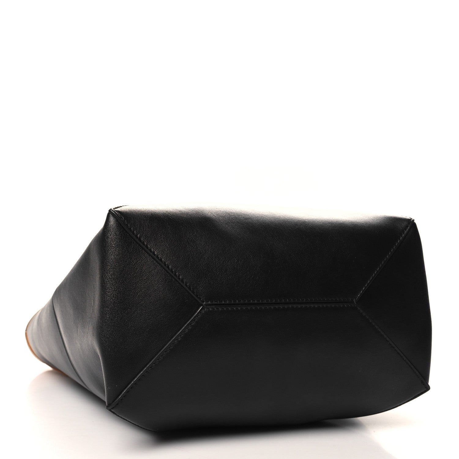Loewe Shiny Calfskin Medium Puzzle Fold Tote Warm Desert Black 3 of 9