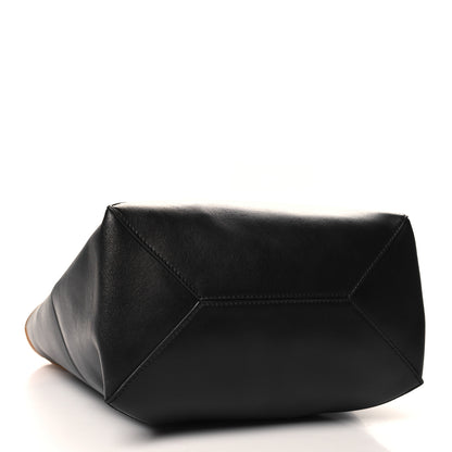 Loewe Shiny Calfskin Medium Puzzle Fold Tote Warm Desert Black 3 of 9