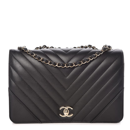 Chanel Calfskin Chevron Quilted Large Statement Flap Black 1 of 9