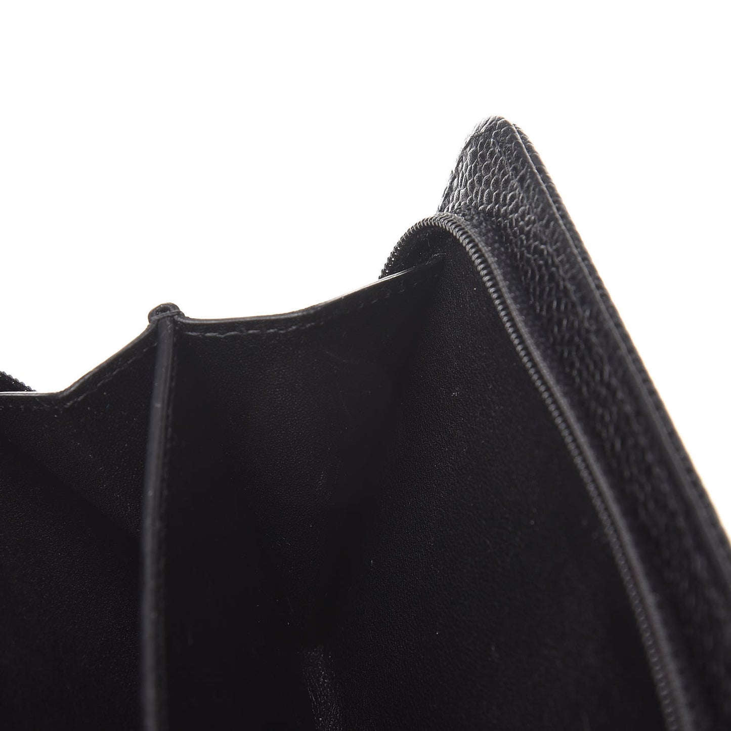 Caviar Timeless CC Zipped Pocket Wallet Black