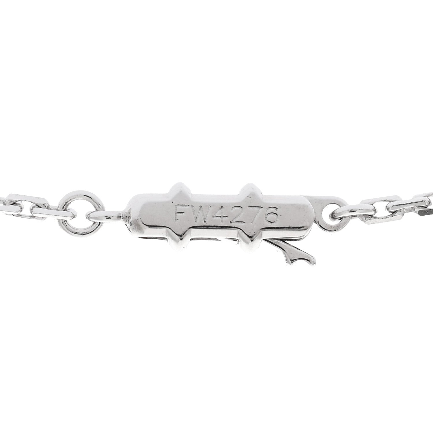 Cartier 18K White Gold Diamond Double C Cartier Pendant Necklace 6 of 6