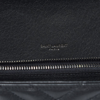 Saint Laurent Sheepskin Matelasse Chevron Monogram Large College Satchel Black 7 of 13