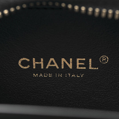 Chanel Tweed Snakeskin Quilted Small CC Filigree Vanity Case Navy Multicolor 6 of 9