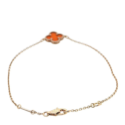 Van Cleef & Arpels 18K Rose Gold Carnelian Sweet Alhambra Bracelet 3 of 6