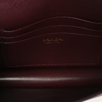 Prada Saffiano Metal Triangle Logo Mini Bag Bordeaux 5 of 10