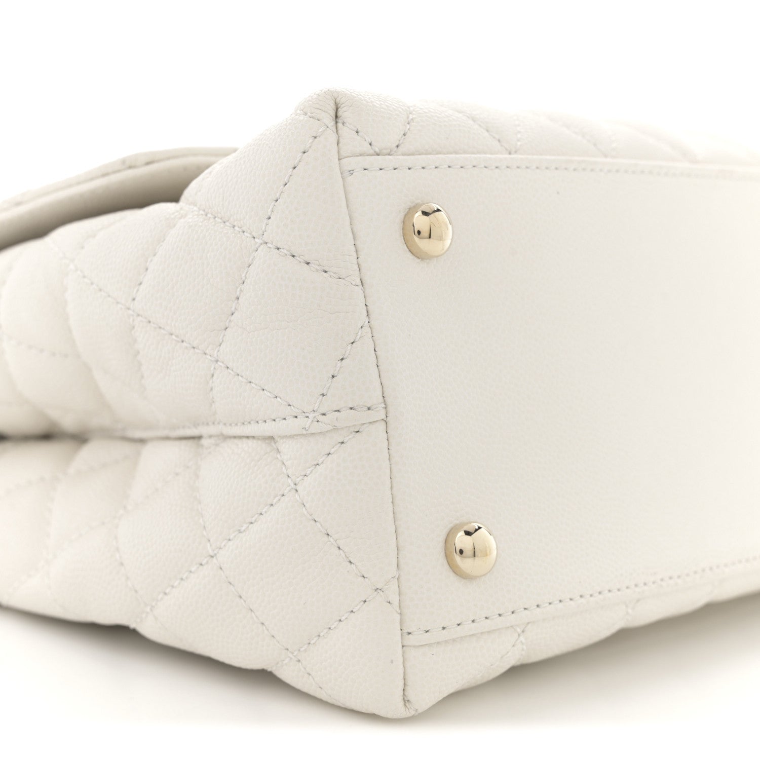 Chanel Caviar Quilted Small Coco Handle Flap White 9 of 12