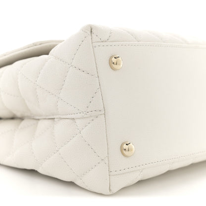 Chanel Caviar Quilted Small Coco Handle Flap White 9 of 12