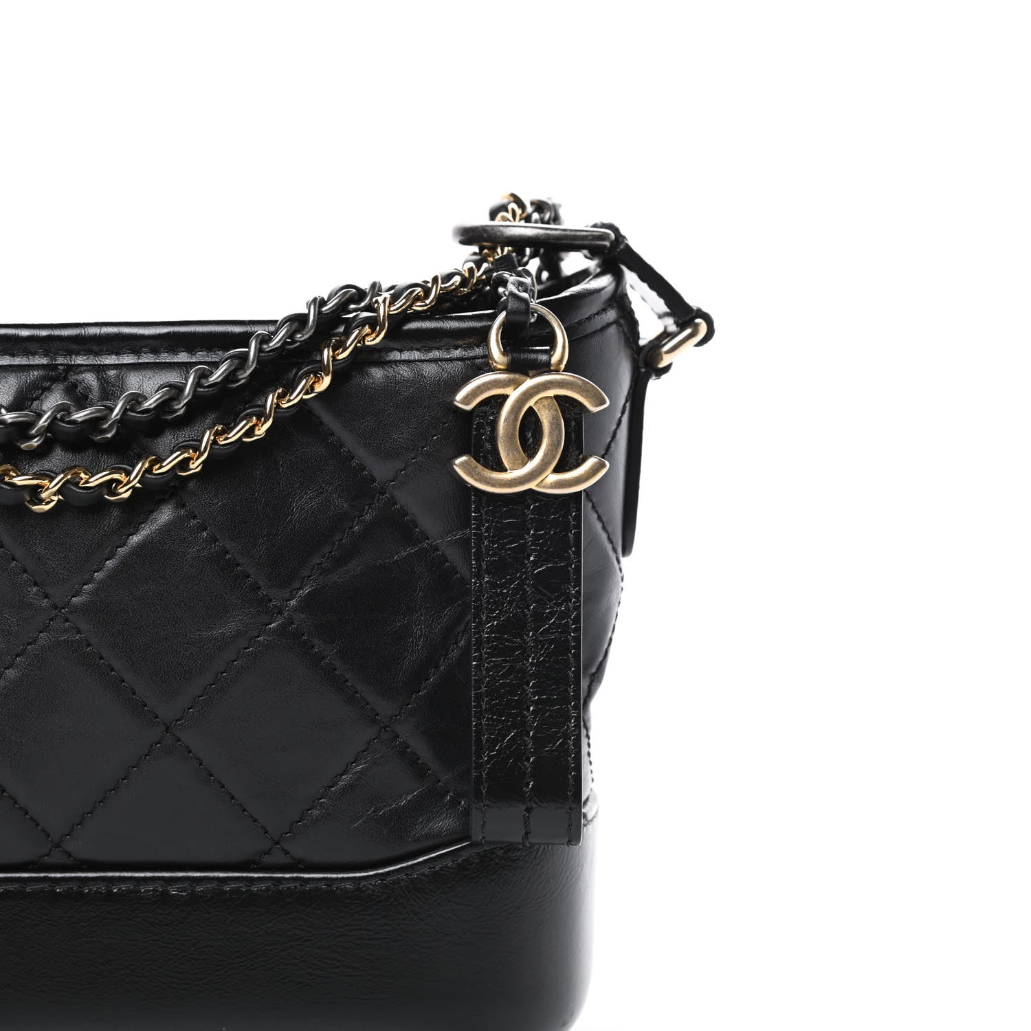 Chanel Aged Calfskin Quilted Small Gabrielle Hobo Black 8 of 13