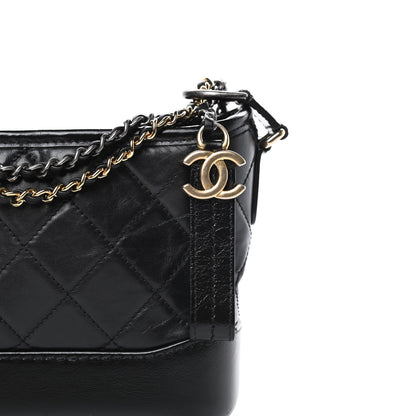 Chanel Aged Calfskin Quilted Small Gabrielle Hobo Black 8 of 13