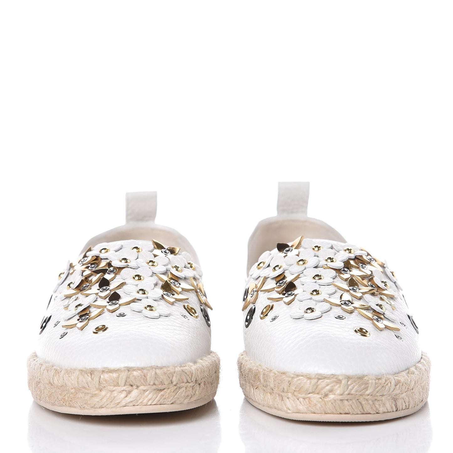 Calfskin Tropical Bloom Espadrille Flat 38 White