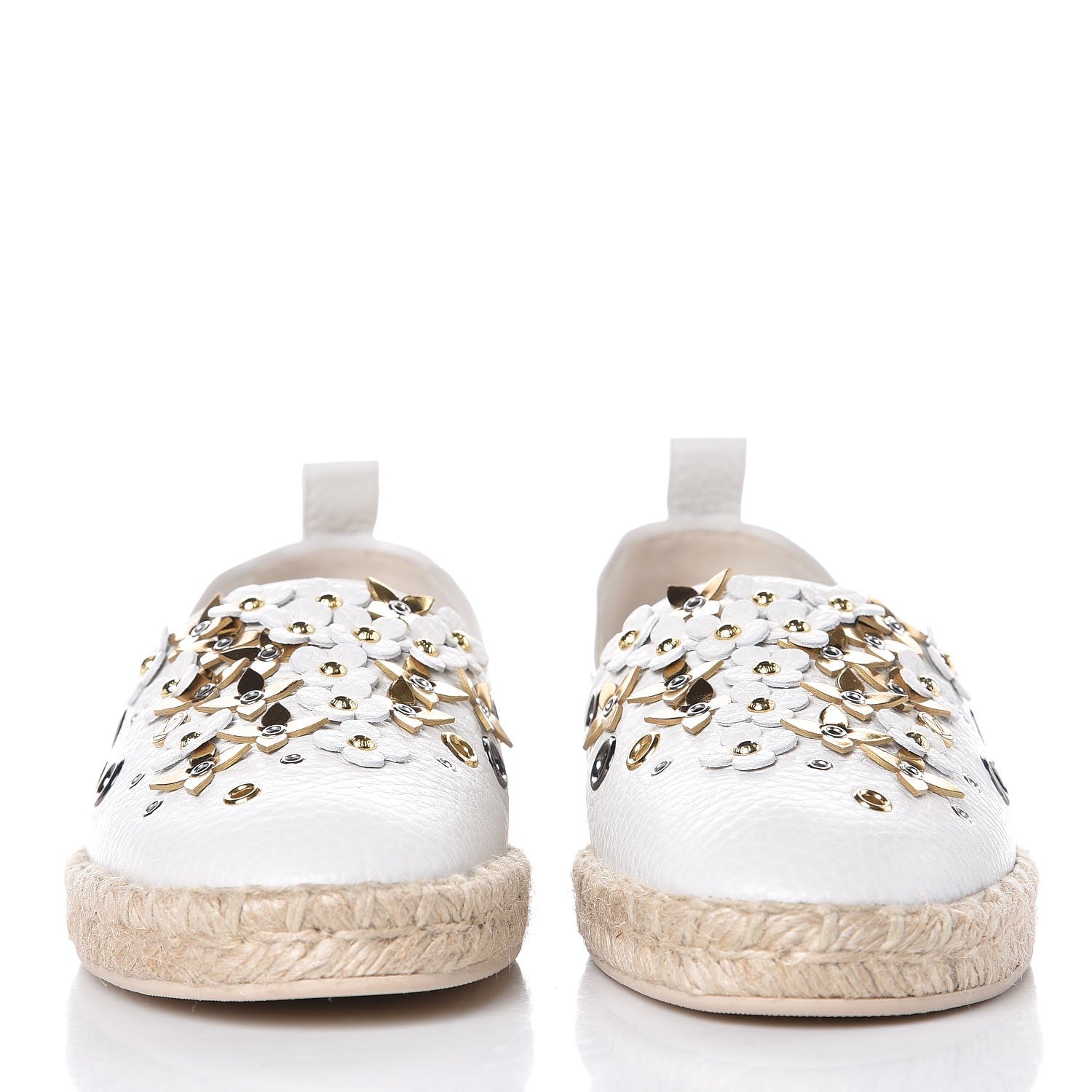Louis Vuitton Calfskin Tropical Bloom Espadrille Flat 38 White 2 of 11